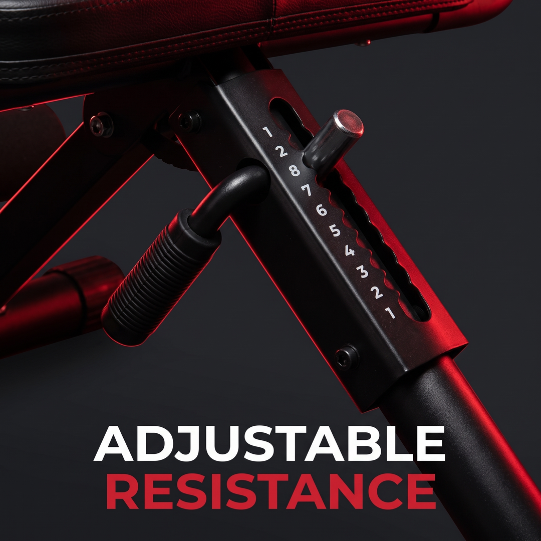 Adjustable Ab Trainer Foldable Abdominal Crunch Machine - Adjustable Resistance Settings