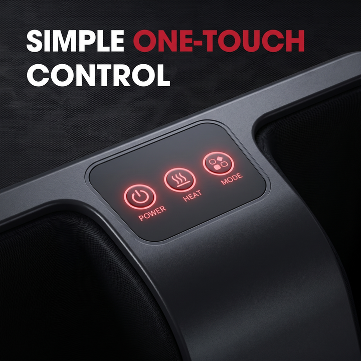 Simple one-touch control panel on air compression foot and leg massager