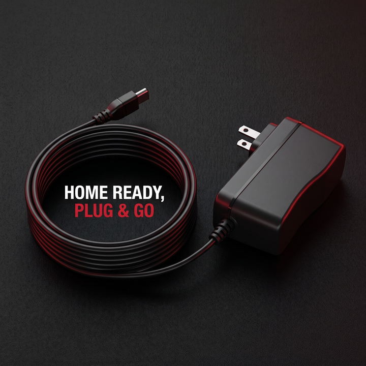 Power adapter and cable for air compression foot and leg massager, home ready plug and go