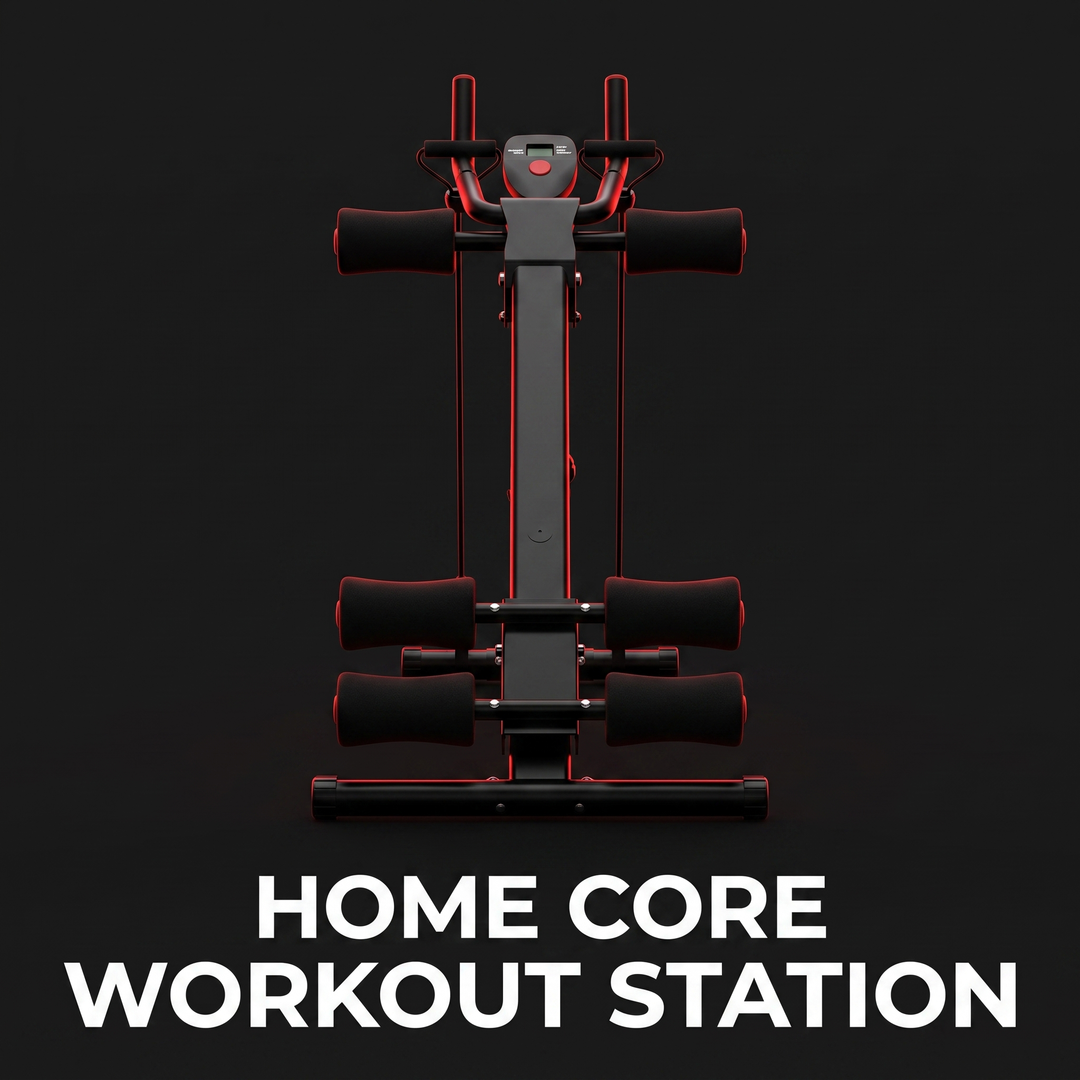 Adjustable Ab Trainer Foldable Abdominal Crunch Machine - Home Core Workout Station