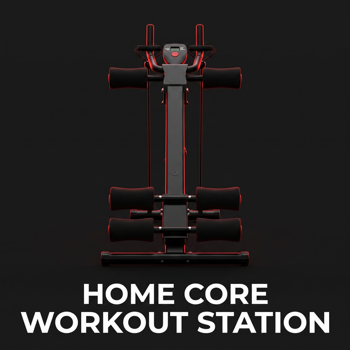 Adjustable Ab Trainer Foldable Abdominal Crunch Machine - Home Core Workout Station