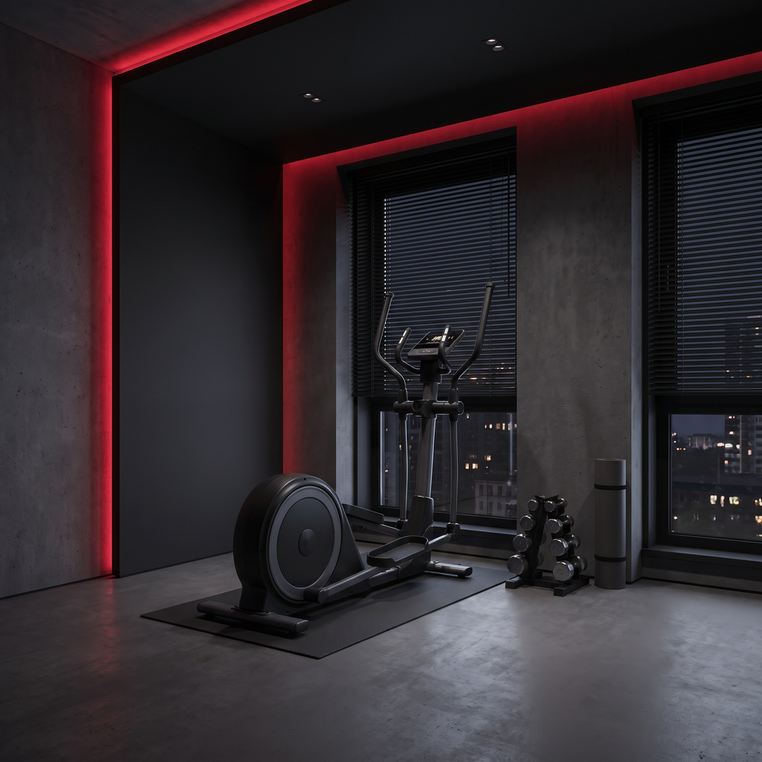 PHYSIOATHLETX Adjustable Elliptical Training Machine - Compact Apartment Home Gym Setup