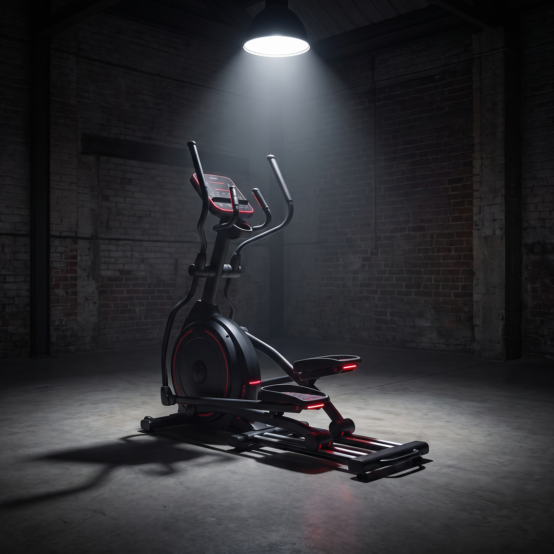 PHYSIOATHLETX Adjustable Elliptical Training Machine - Dramatic Spotlight Studio Shot
