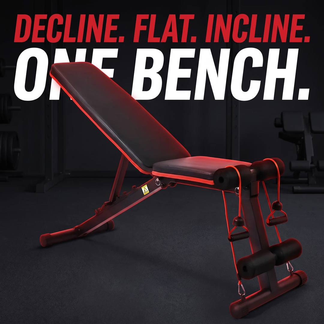 PHYSIOATHLETX Adjustable Weight Bench - Decline Position