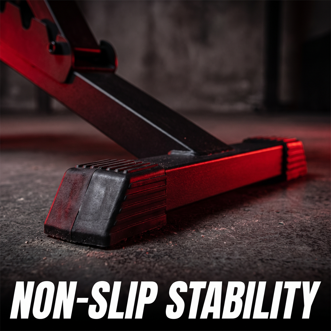 PHYSIOATHLETX Adjustable Weight Bench - Non-Slip Foot Detail