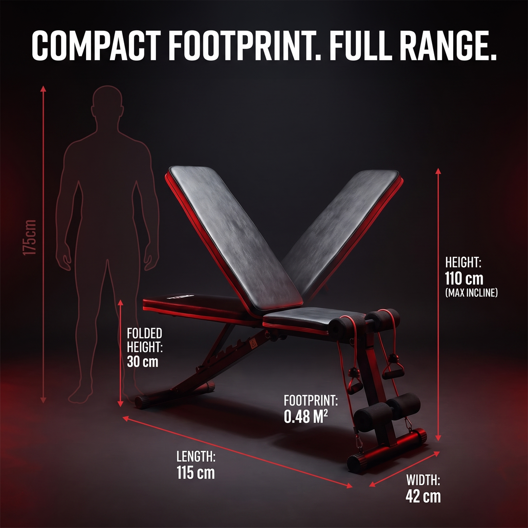 PHYSIOATHLETX Adjustable Weight Bench - Size Comparison