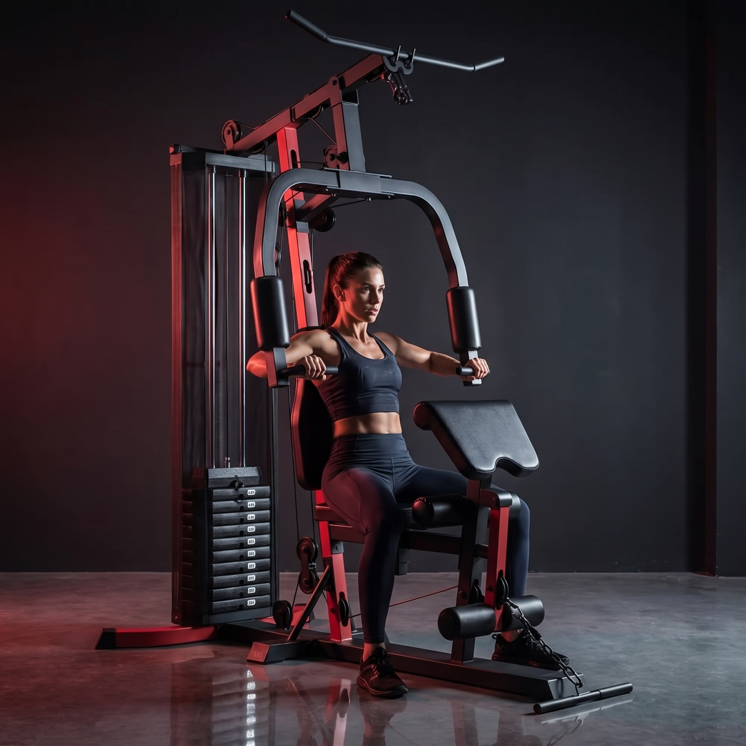 PHYSIOATHLETX All-In-One Home Gym Station - Chest Press Exercise In Use