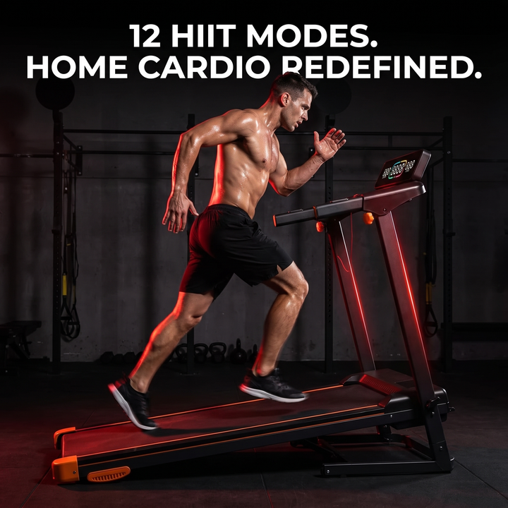 PHYSIOATHLETX Foldable Walking Pad Treadmill - HIIT Interval Training