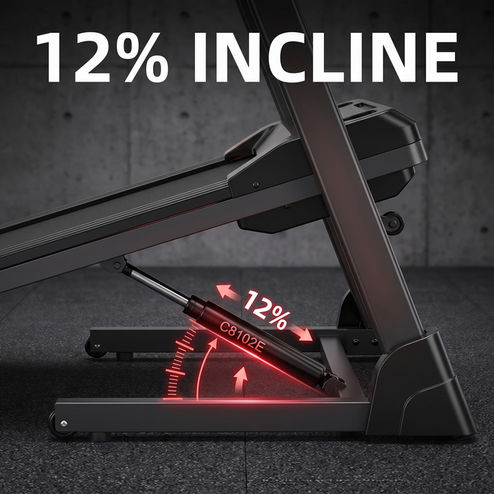 PHYSIOATHLETX Foldable Walking Pad Treadmill - 12% Incline Mechanism