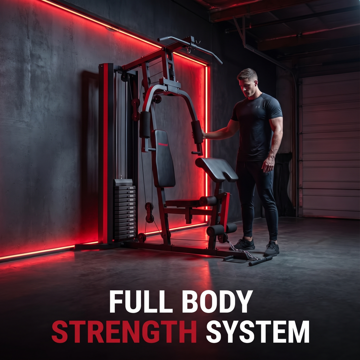 PHYSIOATHLETX All-In-One Home Gym Station - Garage Gym Space Fit