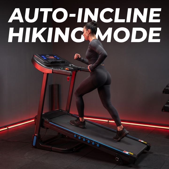 Adjustable Incline Treadmill 4-in-1 Home Treadmill - Auto-Incline Hiking Mode In Use