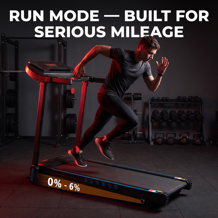 Adjustable Incline Treadmill 4-in-1 Home Treadmill - Run Mode In Use