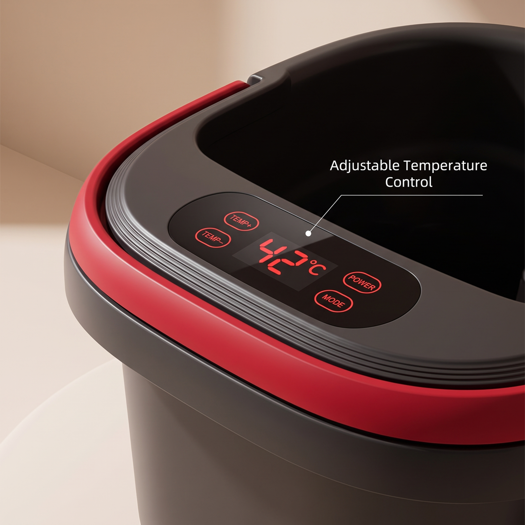 Electric Foot Spa Bath Tub - adjustable temperature control display