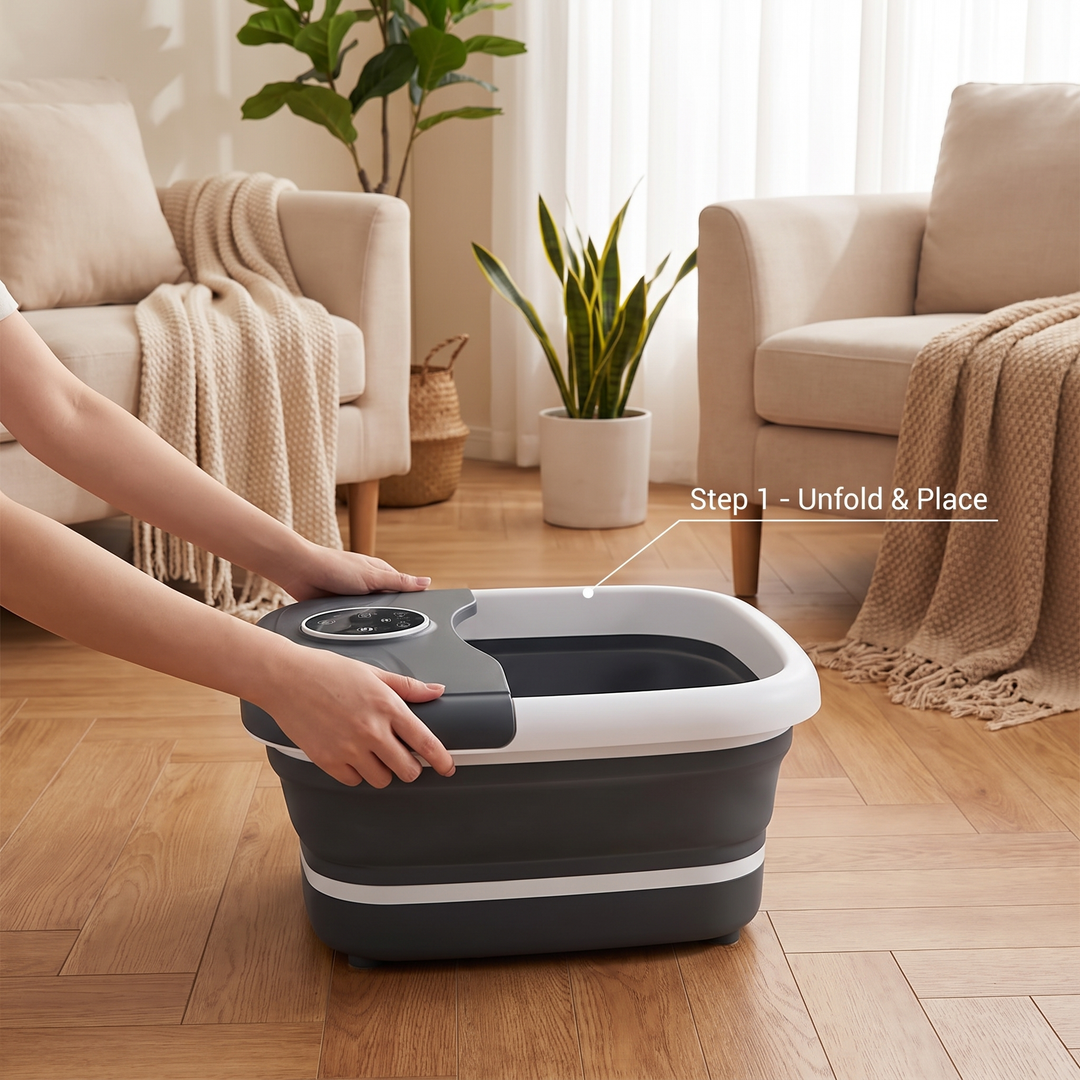 Electric Foot Spa Bath Tub - step 1 unfold and place