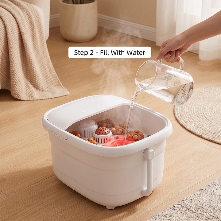 Electric Foot Spa Bath Tub - step 2 fill with water