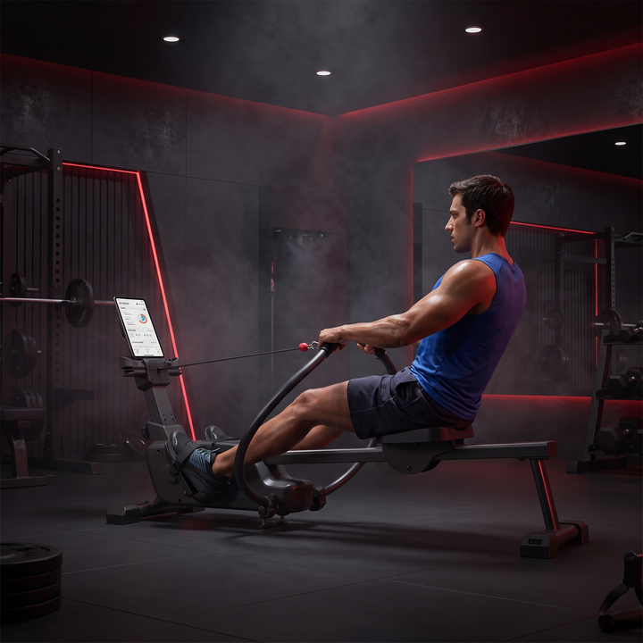 PHYSIOATHLETX Magnetic Rowing Machine - Home Gym Lifestyle