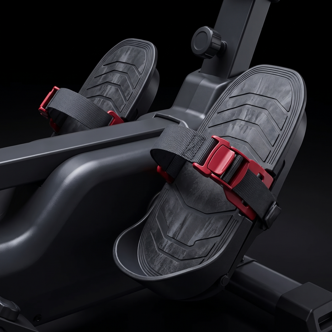 PHYSIOATHLETX Magnetic Rowing Machine - Footrest Straps