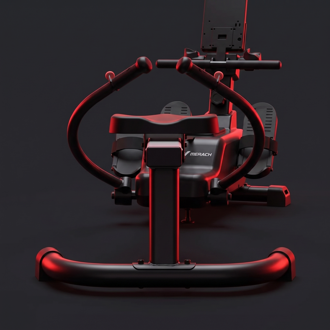 PHYSIOATHLETX Magnetic Rowing Machine - Rear View