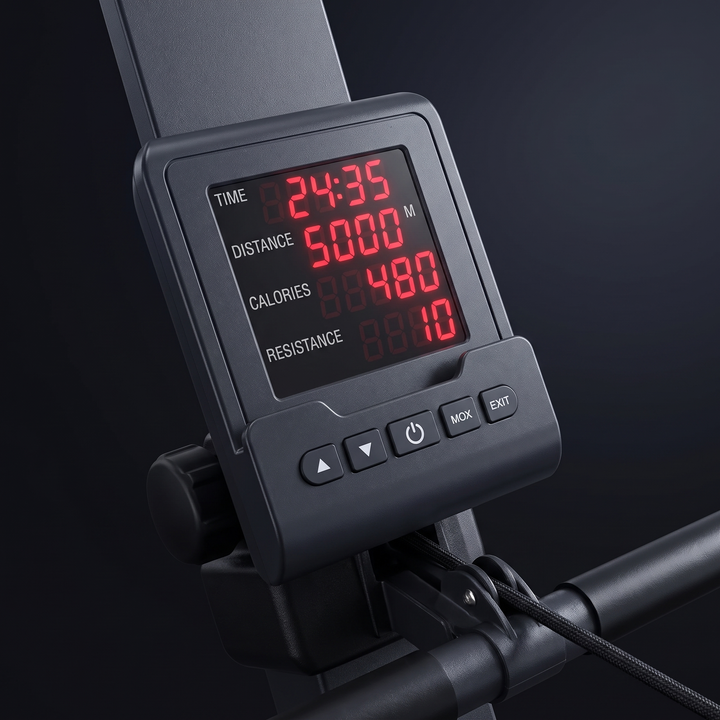PHYSIOATHLETX Magnetic Rowing Machine - LCD Monitor Console
