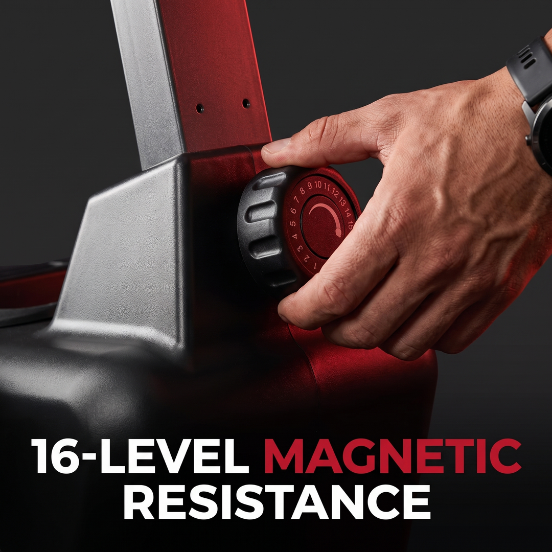 Adjustable Magnetic Rowing Machine - 16-Level Resistance Dial