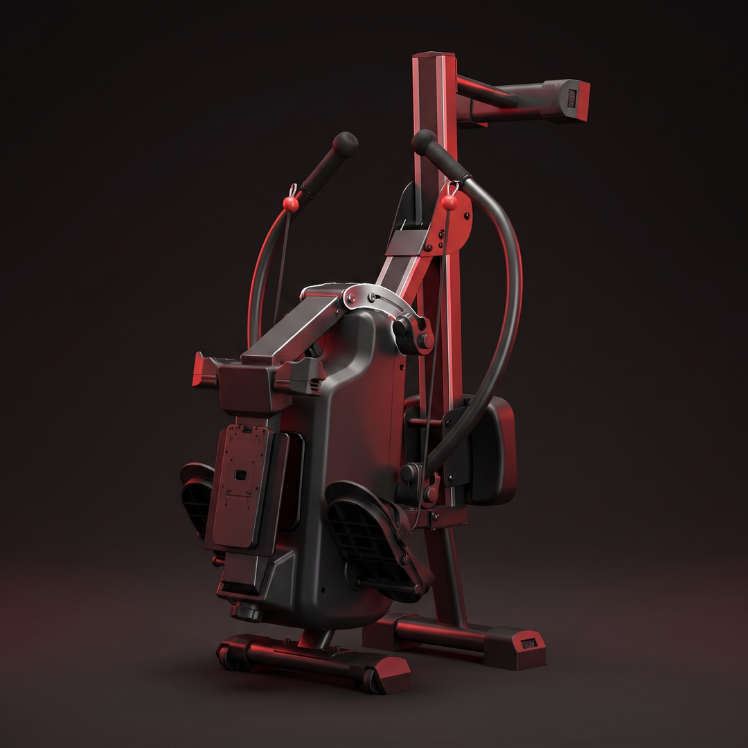 Adjustable Magnetic Rowing Machine - Folded Storage Position