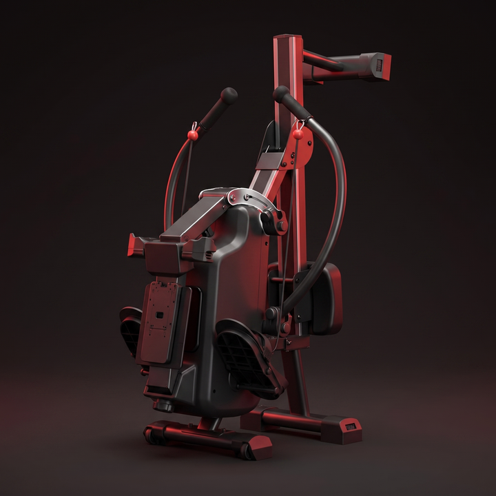 Adjustable Magnetic Rowing Machine - Folded Storage Position