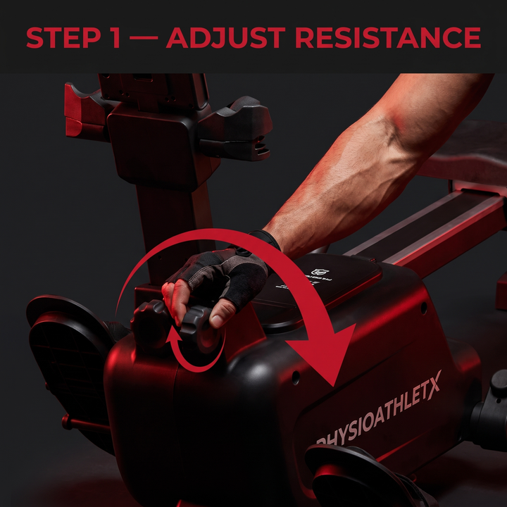 Adjustable Magnetic Rowing Machine - Step 1 Adjust Resistance