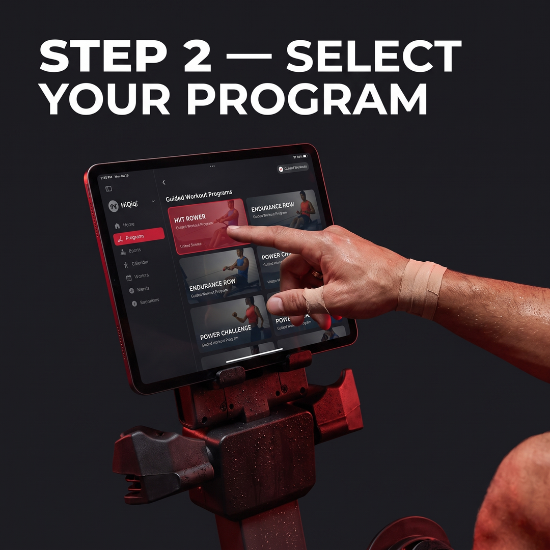 Adjustable Magnetic Rowing Machine - Step 2 Select Program