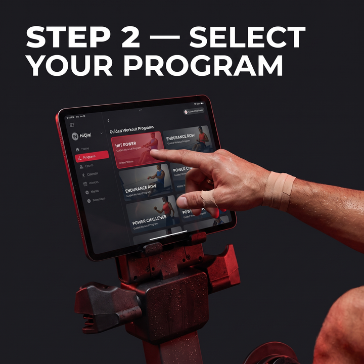Adjustable Magnetic Rowing Machine - Step 2 Select Program