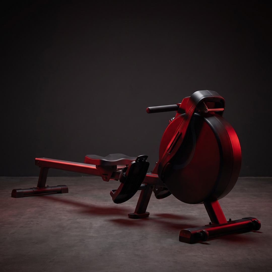 PHYSIOATHLETX Silent Magnetic Rowing Machine - Black - Rear View