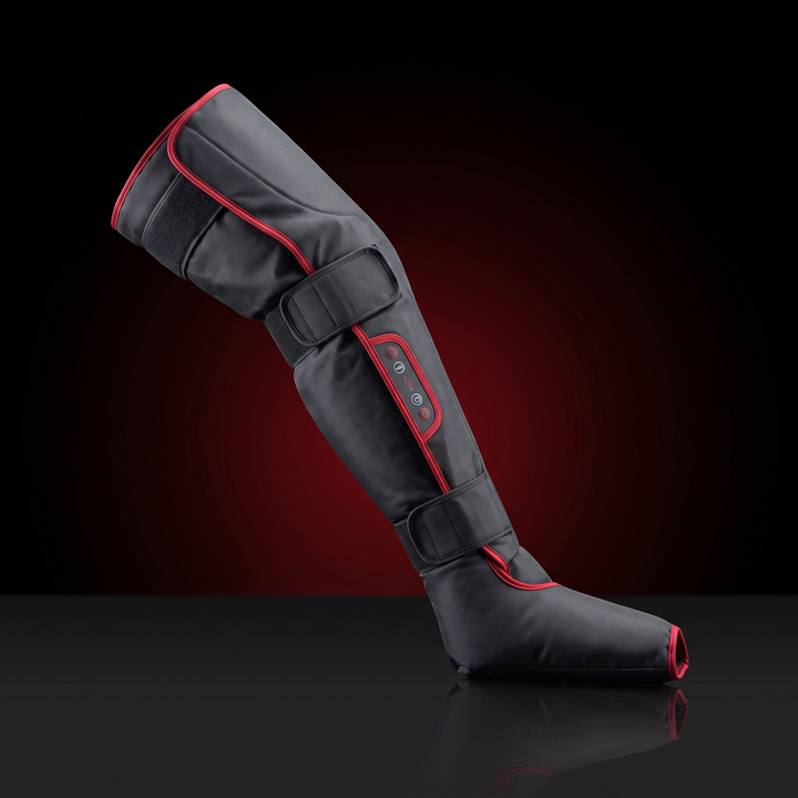 PHYSIOATHLETX Electric Leg Massager - Long configuration angled view full length