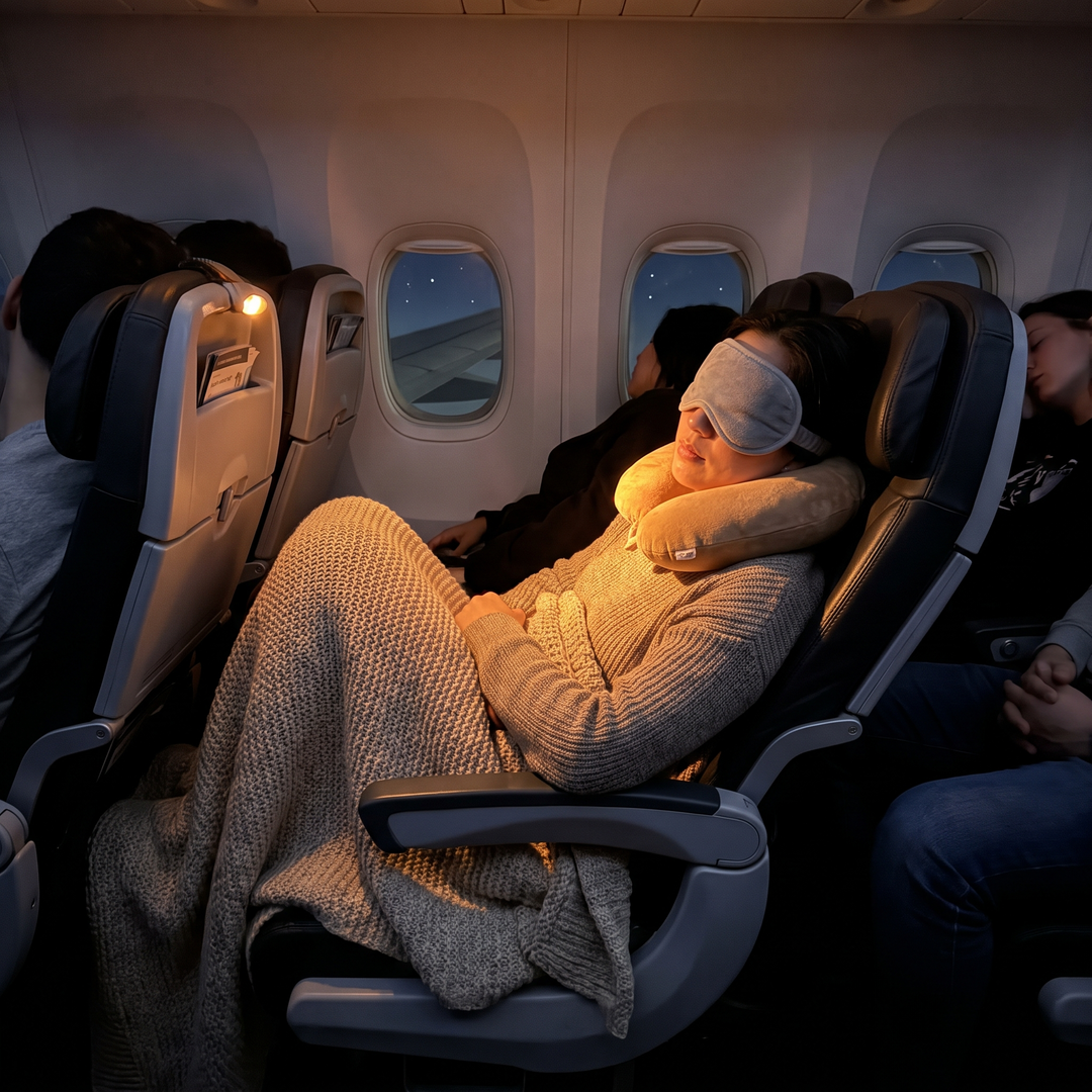 Bluetooth Sleep Mask with Built-In HD Speakers - Gray airplane travel lifestyle