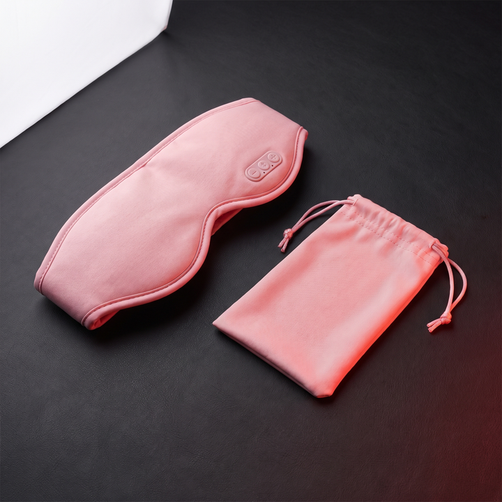 Bluetooth Sleep Mask with Built-In HD Speakers - Pink folded compact travel view