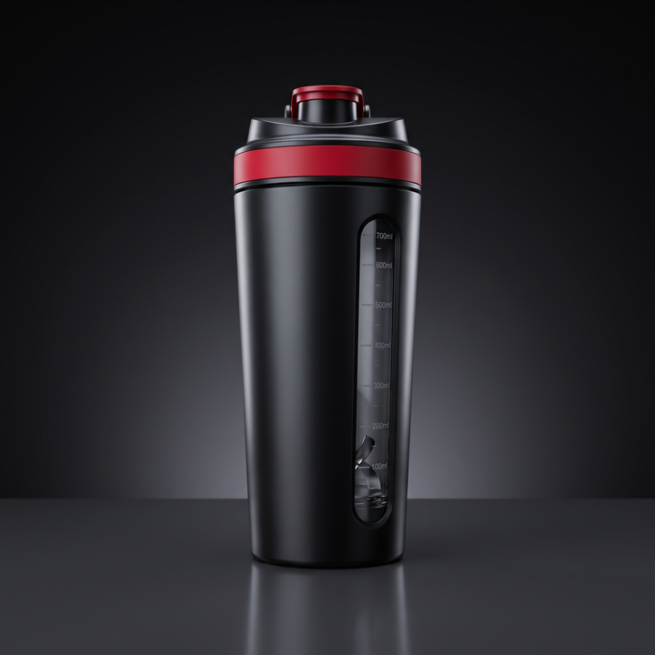 PHYSIOATHLETX Portable Electric Protein Shaker Blender - 700ml Black hero shot