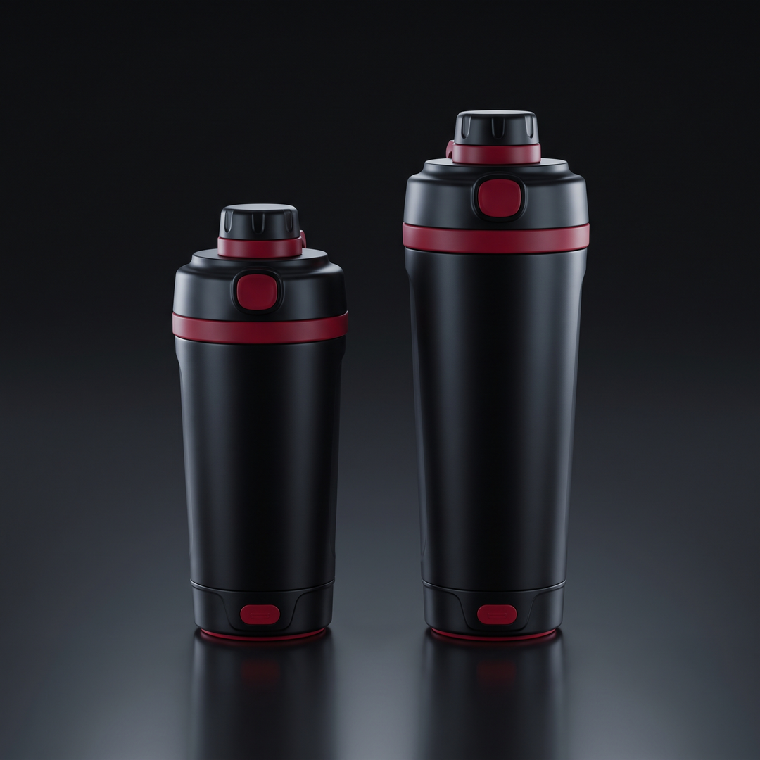 PHYSIOATHLETX Portable Electric Protein Shaker Blender - Black size comparison 400-700ml vs 700ml