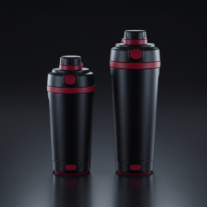 PHYSIOATHLETX Portable Electric Protein Shaker Blender - Black size comparison 400-700ml vs 700ml