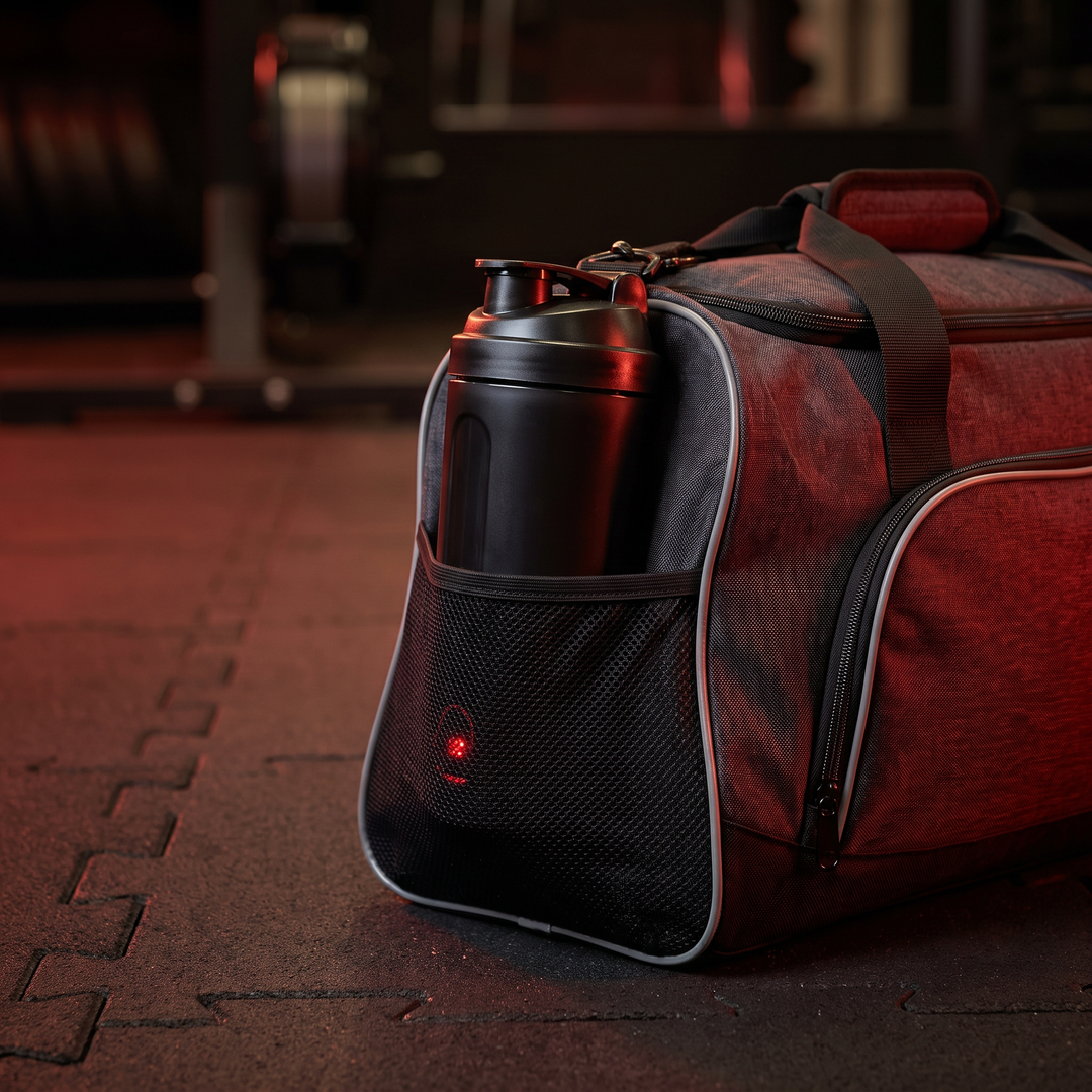 PHYSIOATHLETX Portable Electric Protein Shaker Blender - gym bag lifestyle