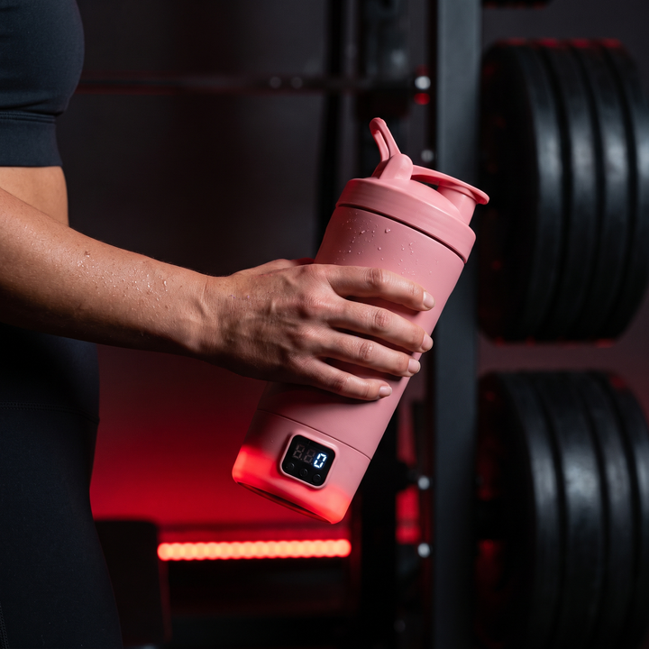 PHYSIOATHLETX Portable Electric Protein Shaker Blender - Pink gym lifestyle