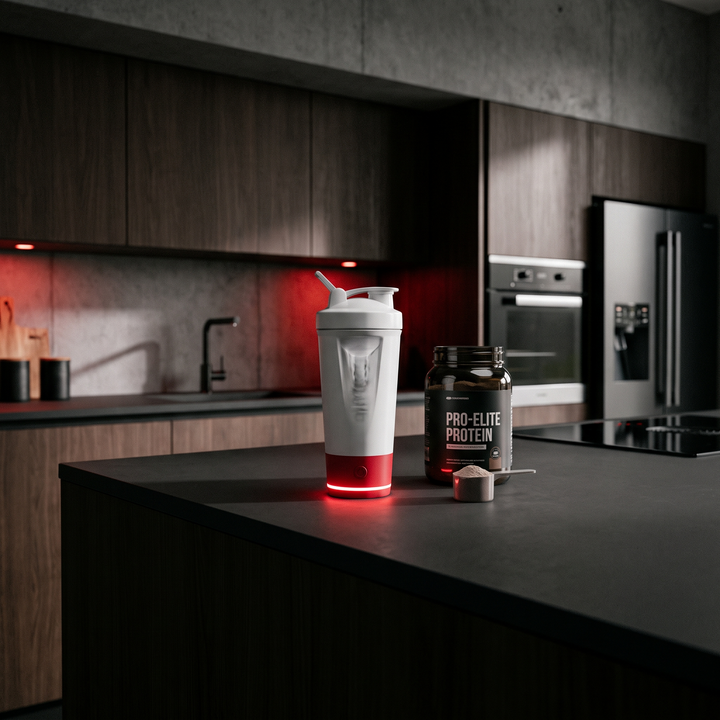 PHYSIOATHLETX Portable Electric Protein Shaker Blender - White kitchen lifestyle