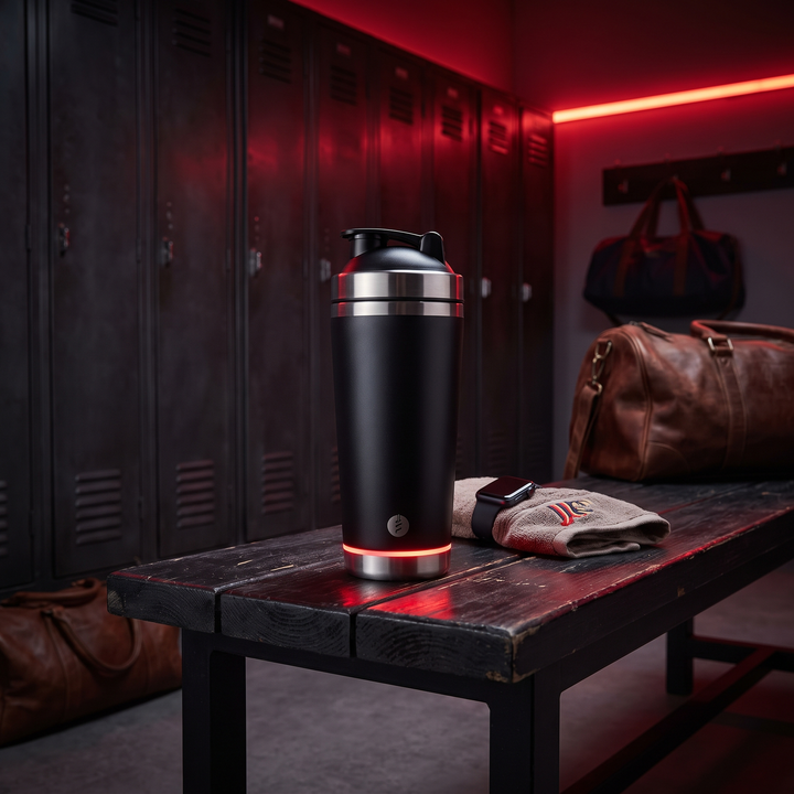 PHYSIOATHLETX Portable Electric Protein Shaker Blender - locker room lifestyle