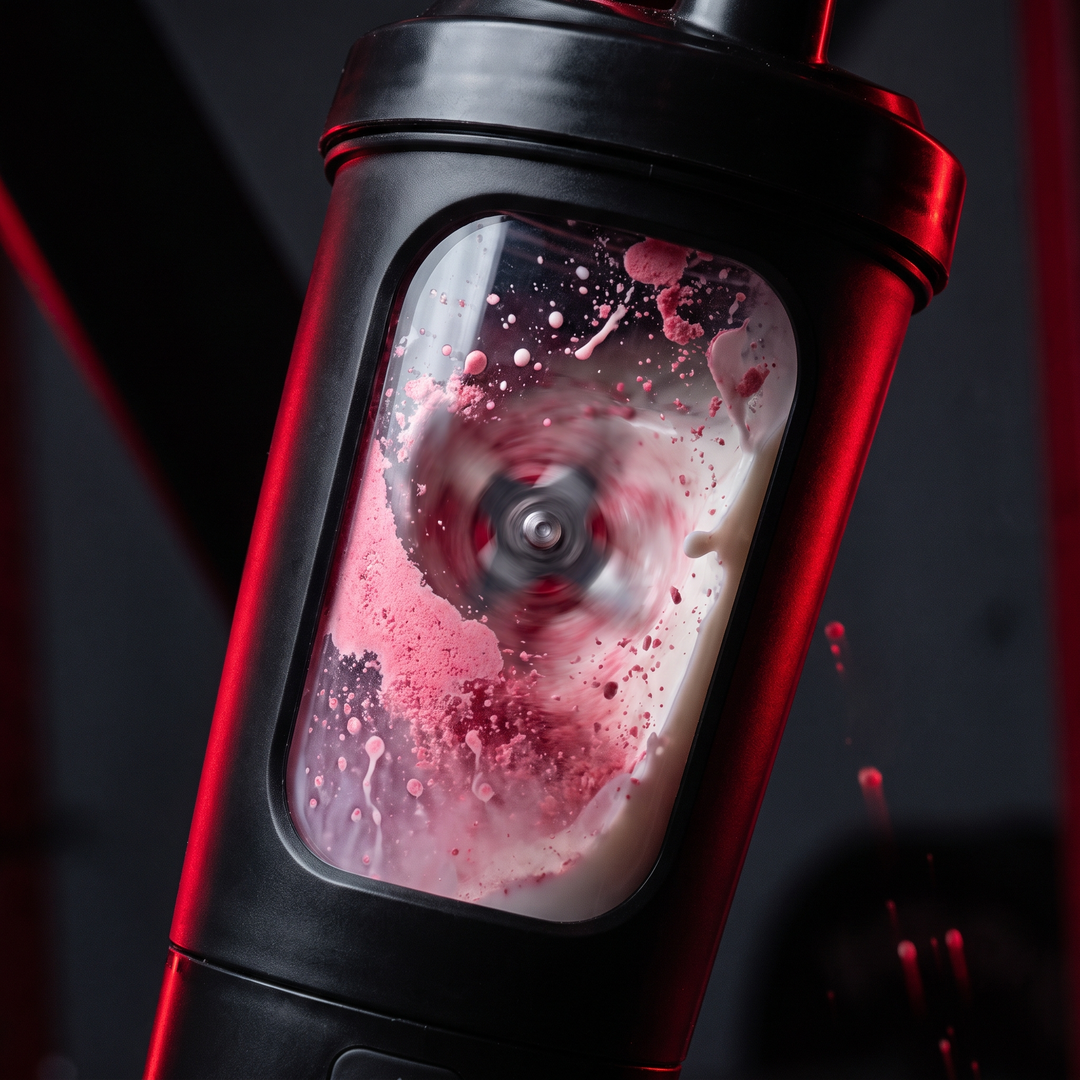 PHYSIOATHLETX Portable Electric Protein Shaker Blender - action mixing blade closeup