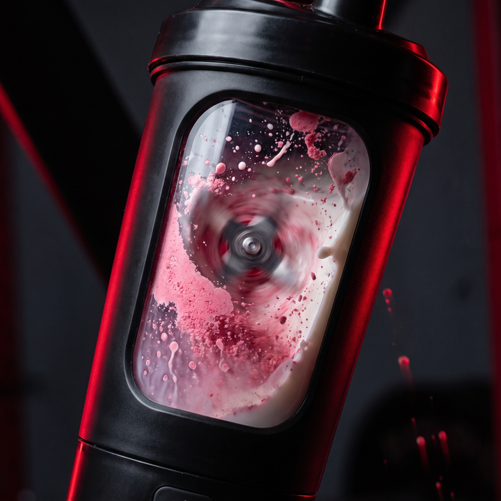 PHYSIOATHLETX Portable Electric Protein Shaker Blender - action mixing blade closeup