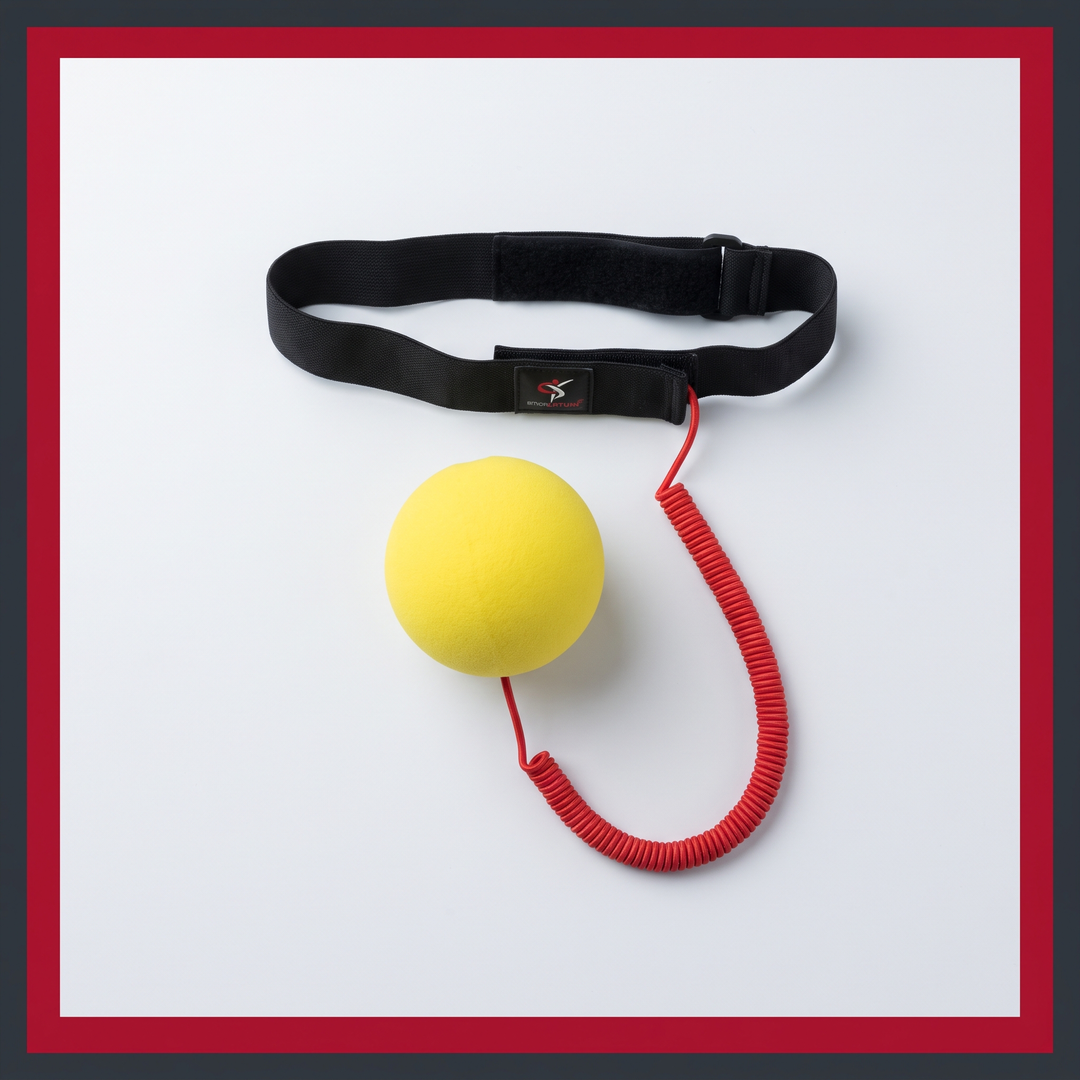 PhysioAthletX Boxing Reflex Ball with Headband - 1 Set flat lay packaging