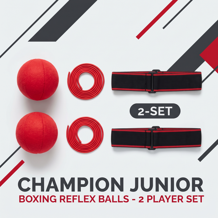 PhysioAthletX Boxing Reflex Ball with Headband - 2 Set flat lay packaging