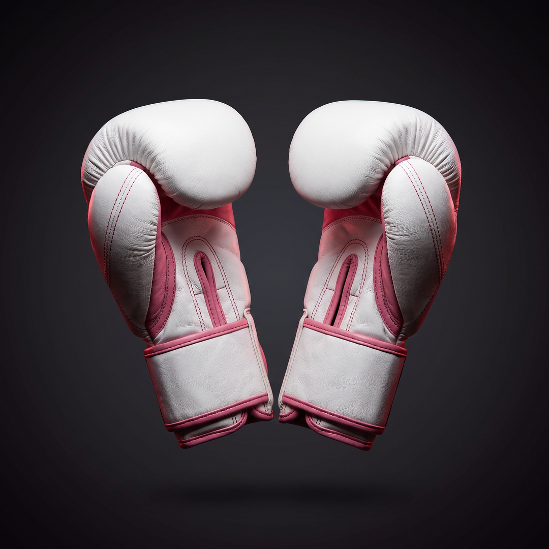 Professional Boxing Gloves Muay Thai Training Gloves MMA Sparring Gloves - White Pink hero shot