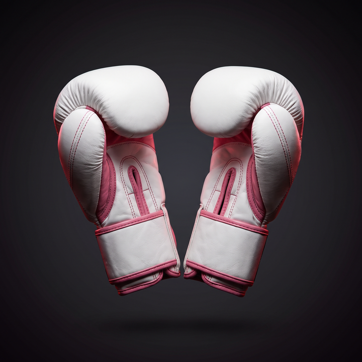 Professional Boxing Gloves Muay Thai Training Gloves MMA Sparring Gloves - White Pink hero shot