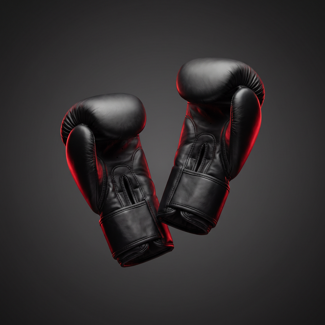 Professional Boxing Gloves Muay Thai Training Gloves MMA Sparring Gloves - Black hero shot