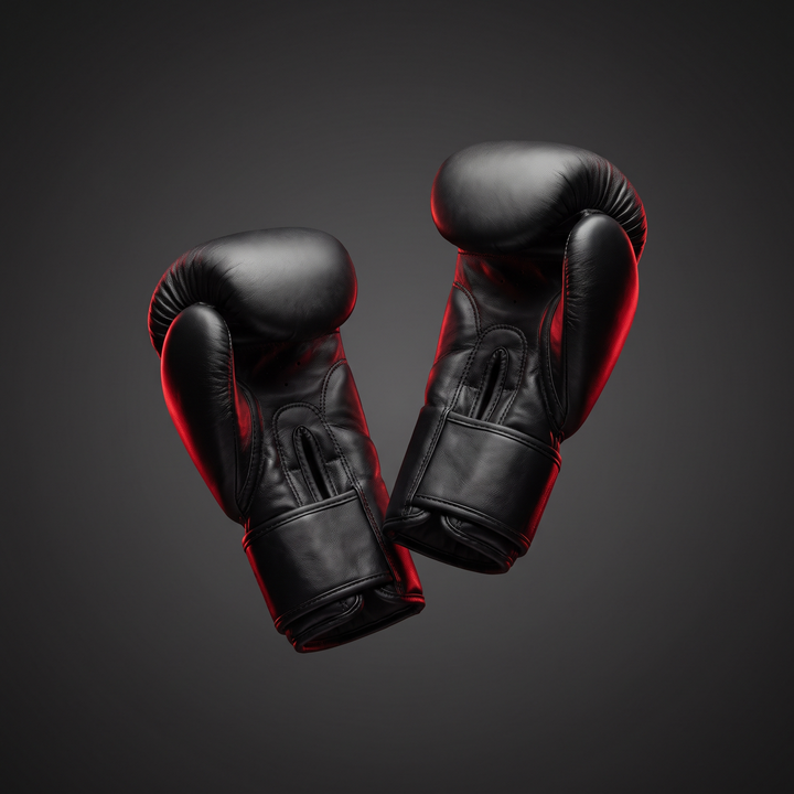Professional Boxing Gloves Muay Thai Training Gloves MMA Sparring Gloves - Black hero shot