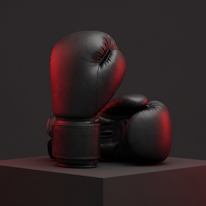 Professional Boxing Gloves Muay Thai Training Gloves MMA Sparring Gloves - Black angle detail