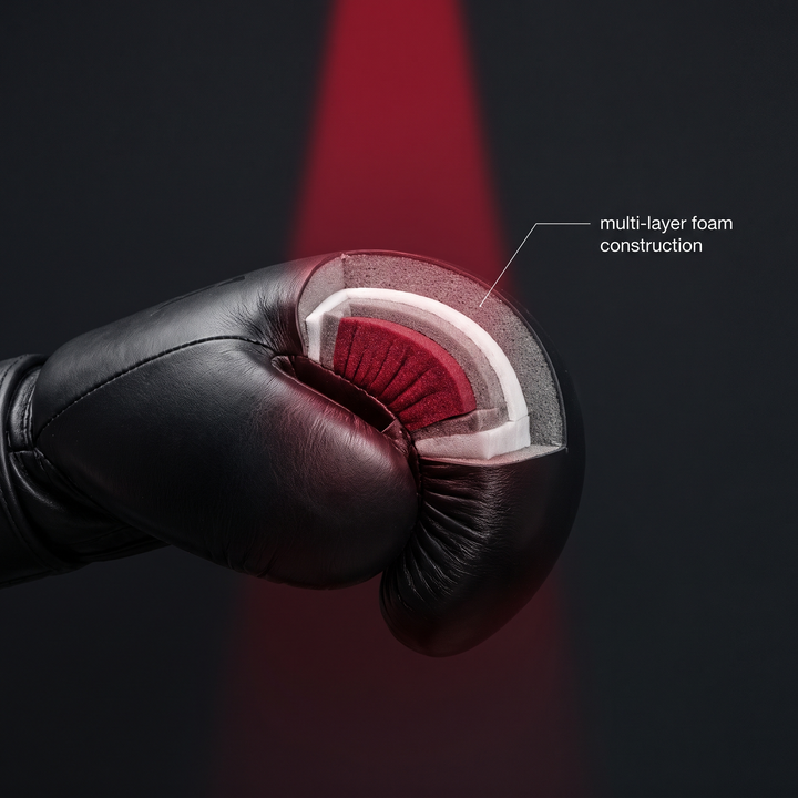 Professional Boxing Gloves Muay Thai Training Gloves MMA Sparring Gloves - foam padding construction detail